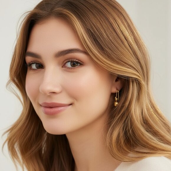 πChic Shine 18K Gold Plated Bead Drop Earrings - Perfect for Every Occasion π - Picture 12 of 15